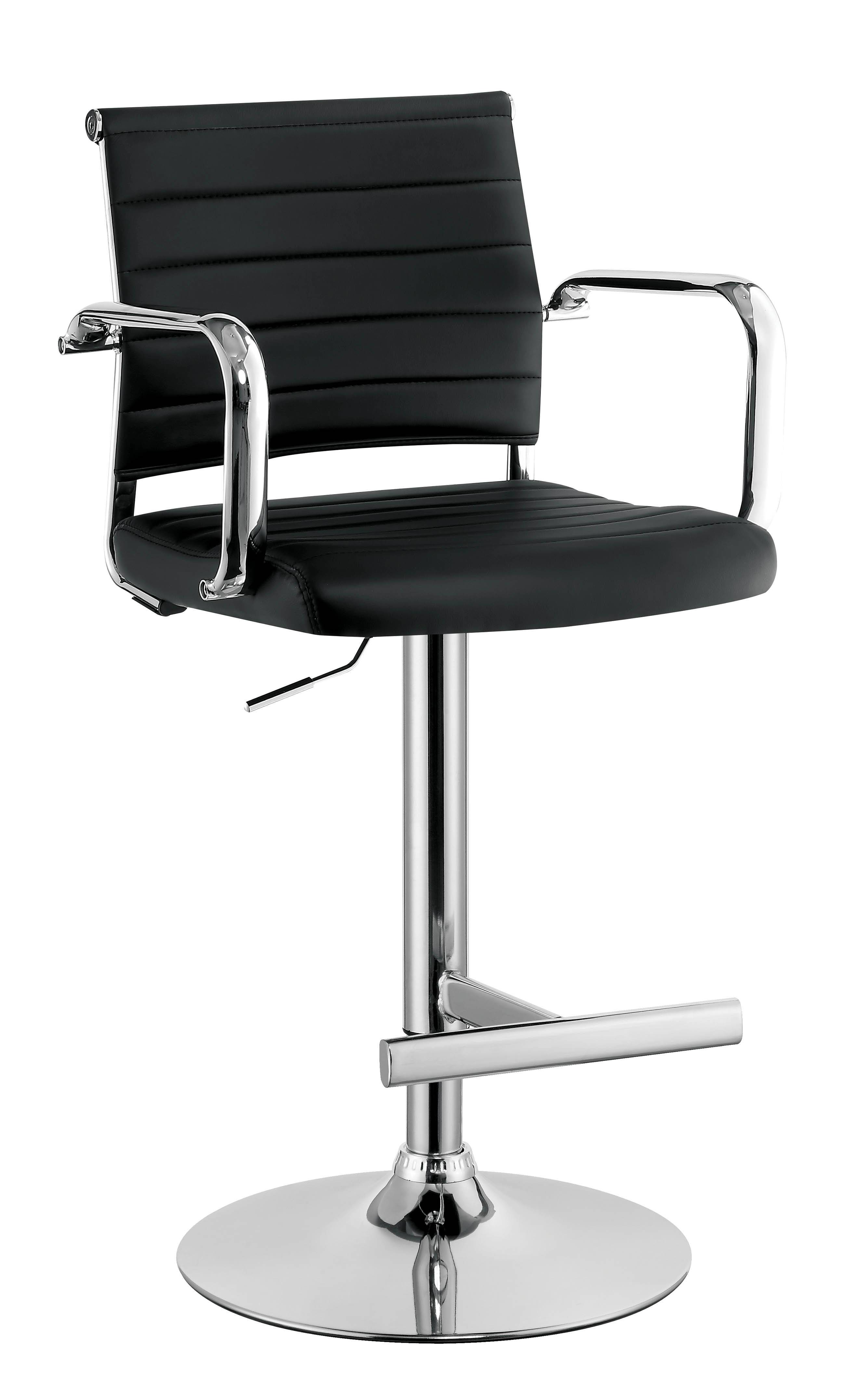Zenah Contemporary Swivel Bar Stool in Black